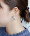 【ステンレス】パールポイントメタルフープピアス