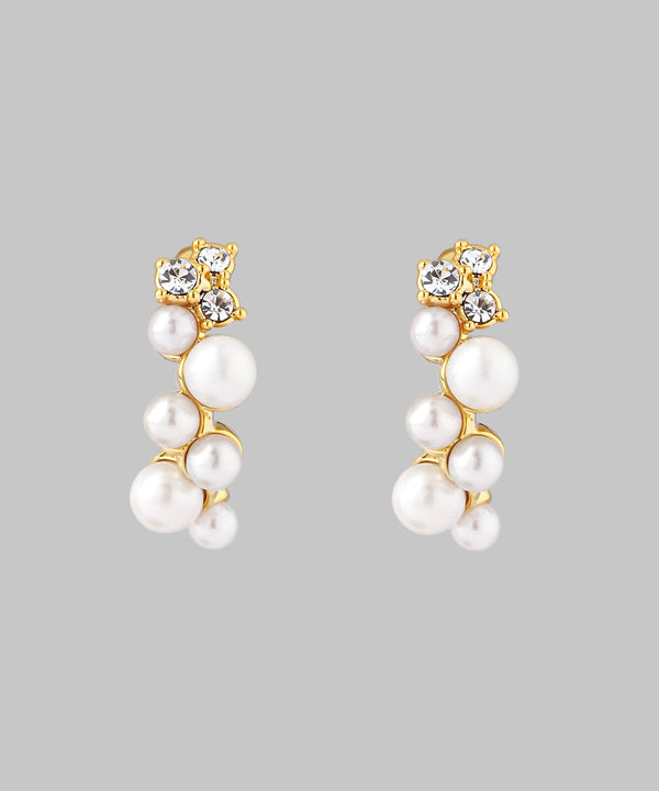 パール×ビジューイヤリング