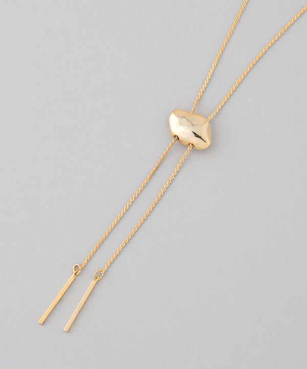 ニュアンスメタルのループタイネックレス