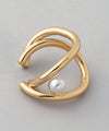 Single pearl x 3-strand pearl ear cuffs (set of 2)