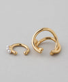 Single pearl x 3-strand pearl ear cuffs (set of 2)