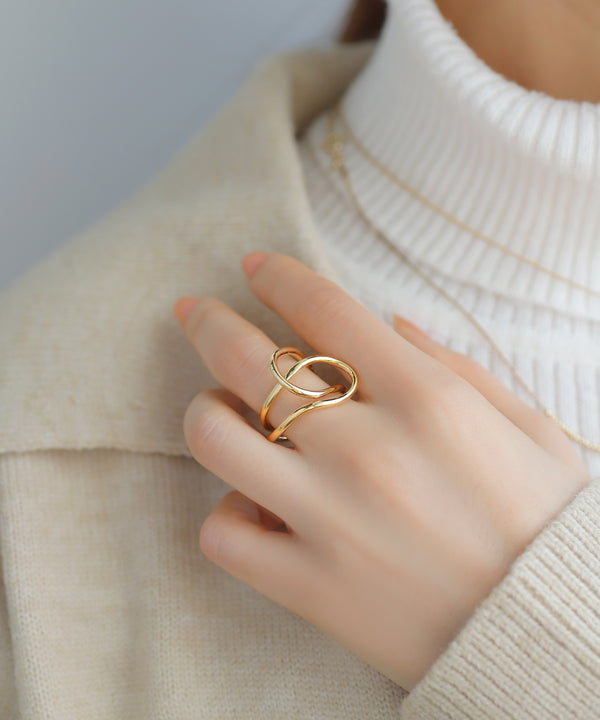 ダブルラインのクロスリング