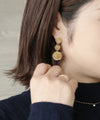 Pom-pom flower string earrings