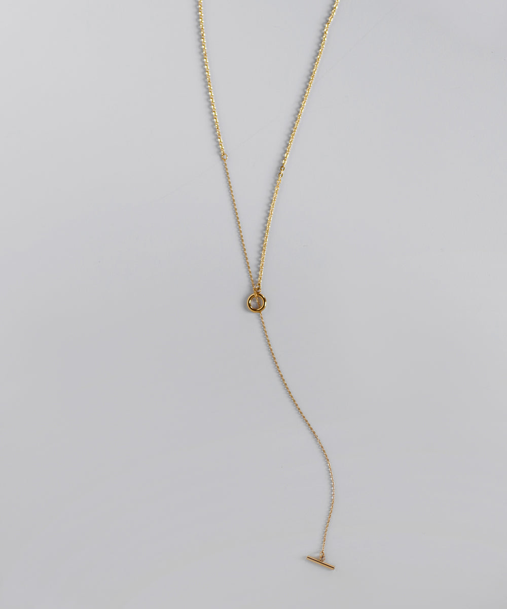 mimi33】【ステンレスIP】ロングチェーンラリエットネックレス