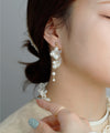 Flower and pearl earrings
