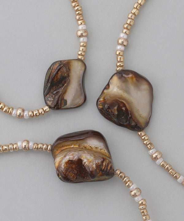 シェルストーンビーズネックレス