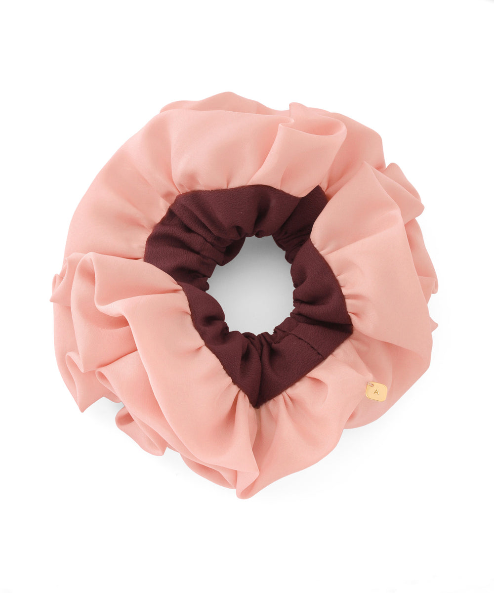 ANEMONE】【ノベルティー対象】バイカラーボリュームフリルシュシュ