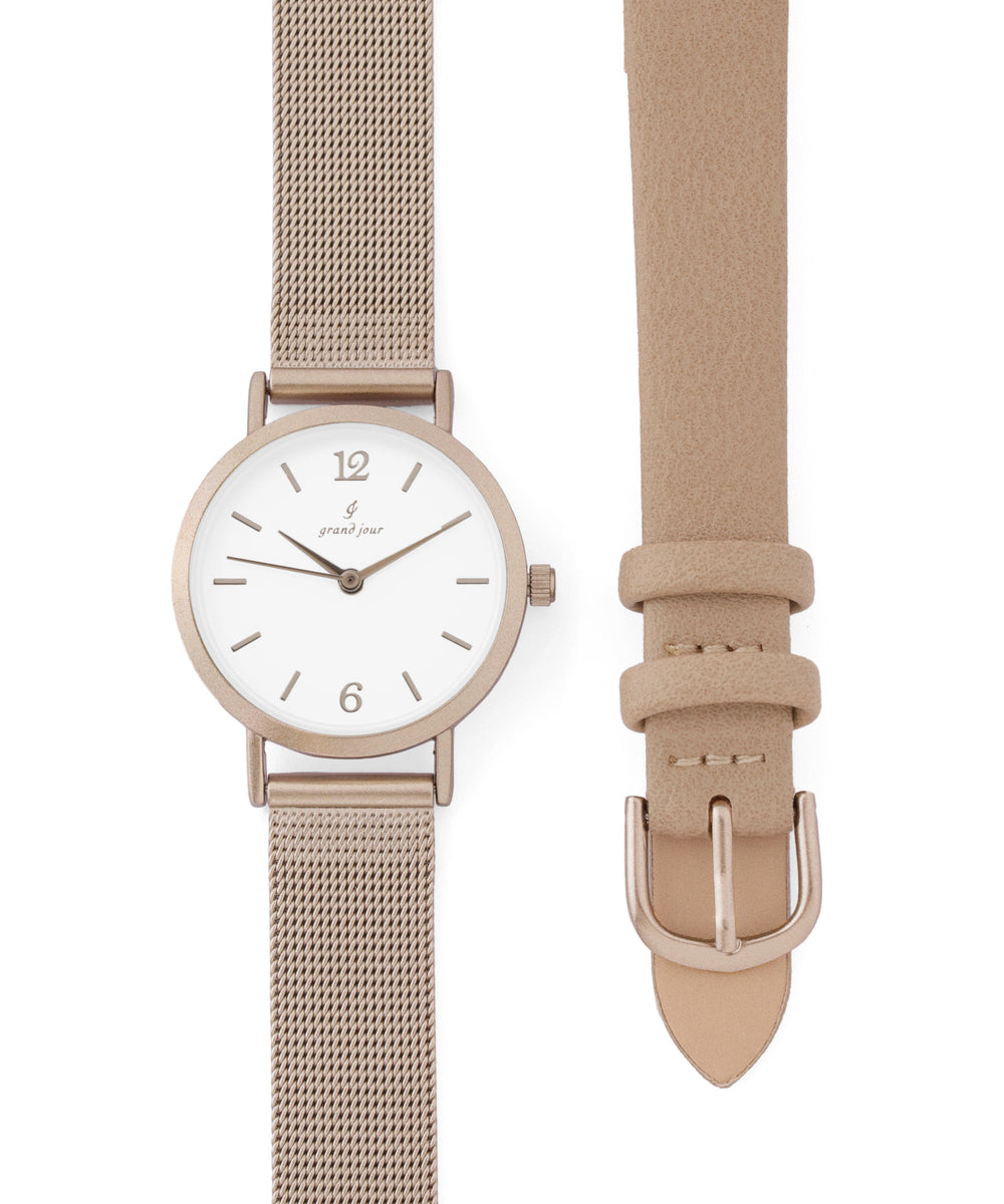 goyemon ANCOH (グレージュ) 新品未使用・未開封 ANEMONE】【GRAND JOUR】ラウンドフェイス2WAYウォッチ｜アネモネ