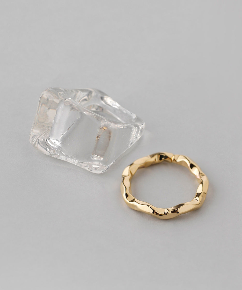 162　アネモネ ANEMONE] Signet & Metal Ring [Set of 2] | SANPO ONLINE