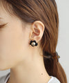 メタル×クリアフラワーピアス