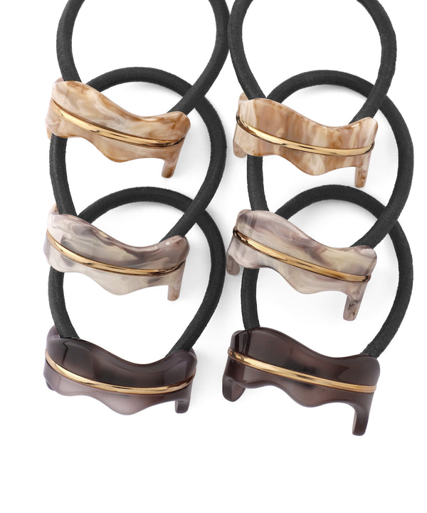 メタルライン×マーブルヘアゴム