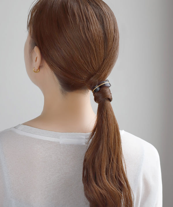 メタルライン×マーブルヘアゴム