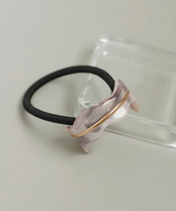 メタルライン×マーブルヘアゴム