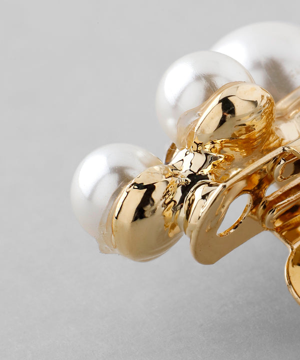 ビジュー×パールラインバレッタ