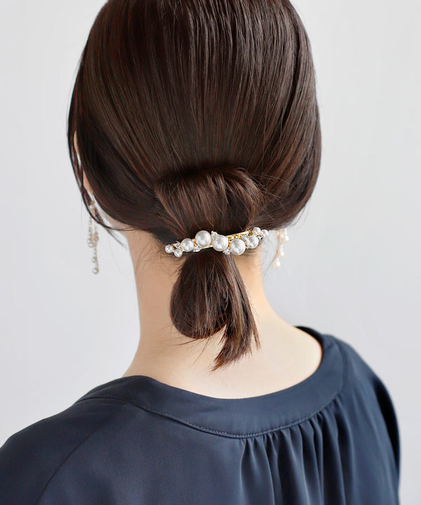 ビジュー×パールラインバレッタ