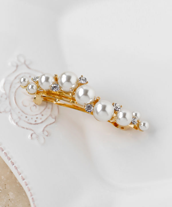 ビジュー×パールラインバレッタ