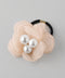 Airy flower and big pearl hair tie