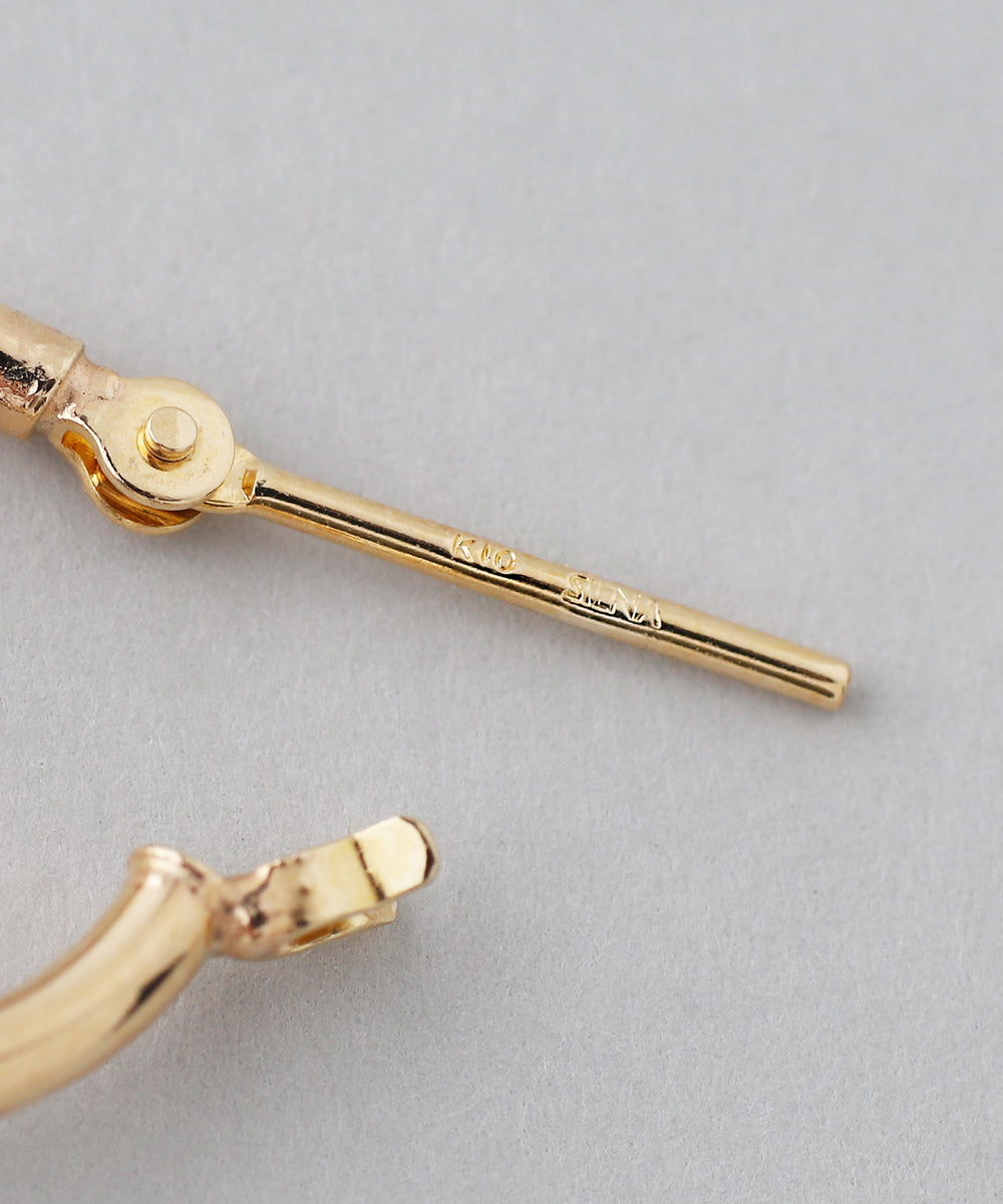 SIENAROSE】パイプフープパールピアス[L]｜アネモネ・シエナロゼ