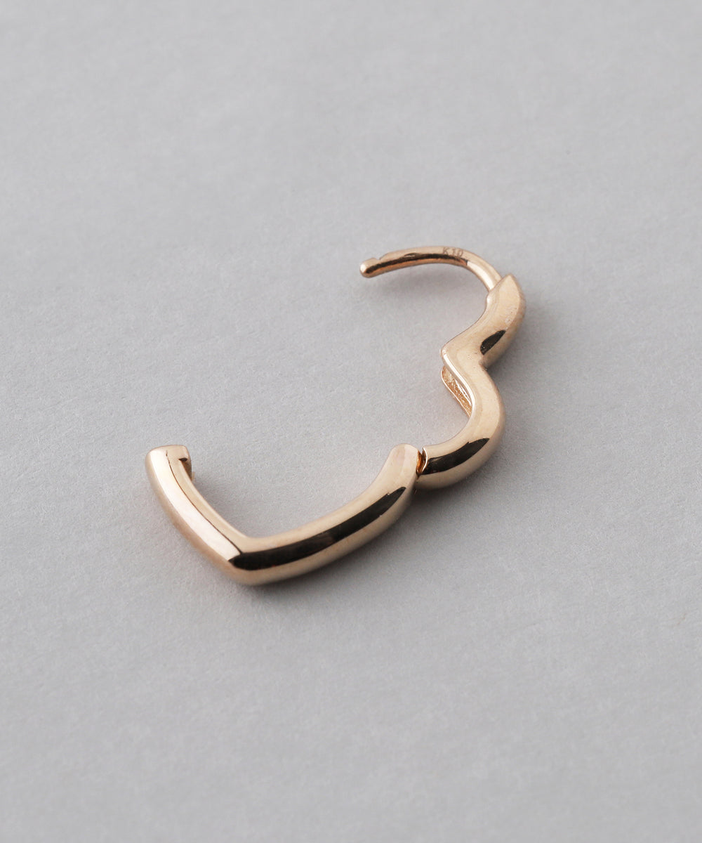 美品 シエナロゼ SIENA ROSEK10YG ハートピアス アガット ete 美品