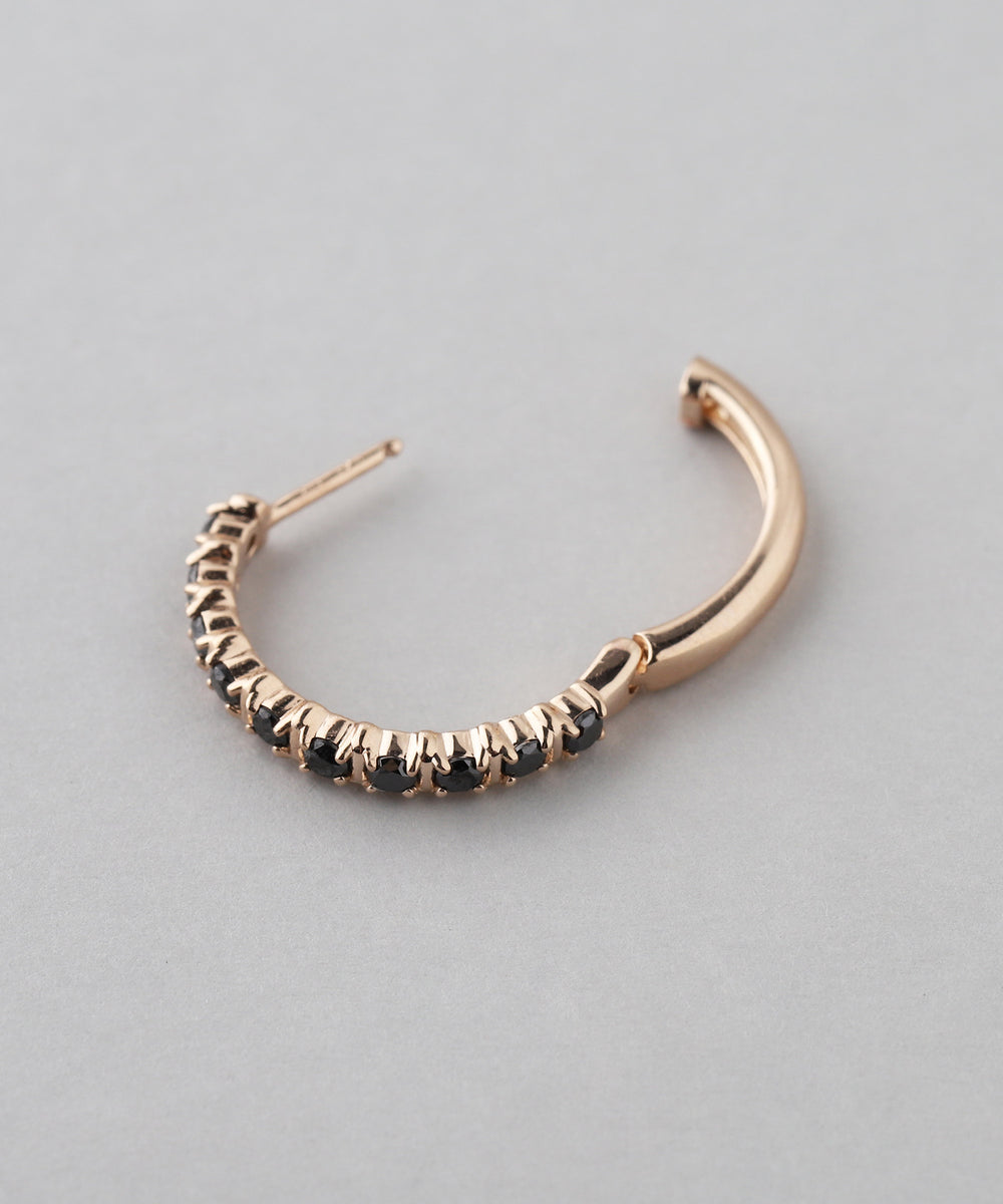 SIENAROSE】ブラックダイヤスナップピアス[M]｜アネモネ・シエナロゼ