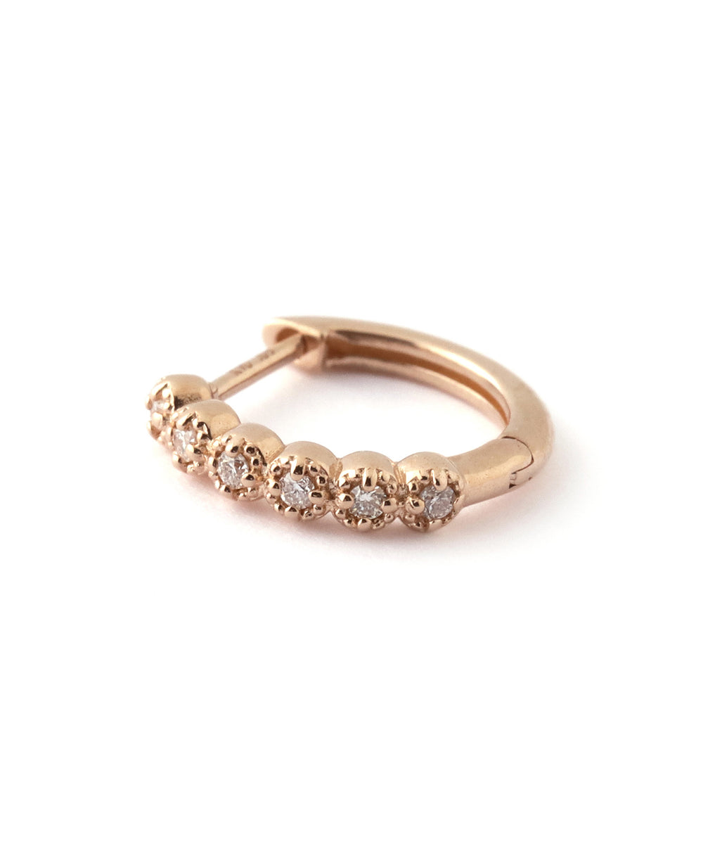 SIENA ROSE】ROSETEN・6粒ダイヤミルフープピアス｜SANPO ONLINE