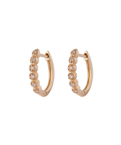 ROSETEN 6-Diamond Milled Hoop Earrings