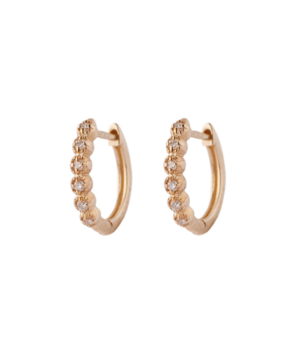 SIENA ROSE】ROSETEN・6粒ダイヤミルフープピアス｜SANPO ONLINE