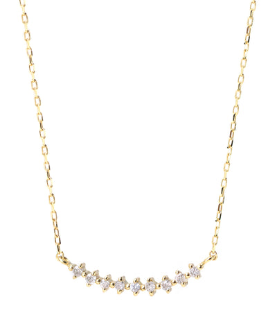 Curved 9-diamond necklace