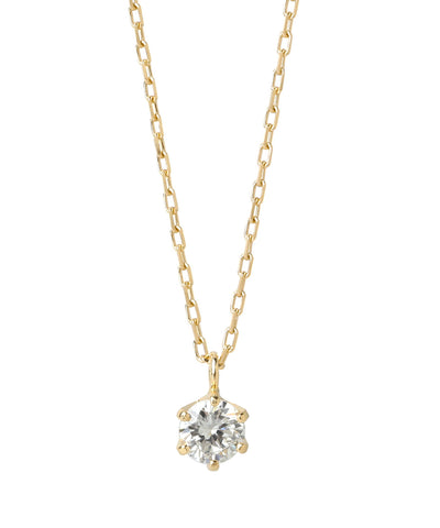18k gold necklace with a single diamond (0.1ct)