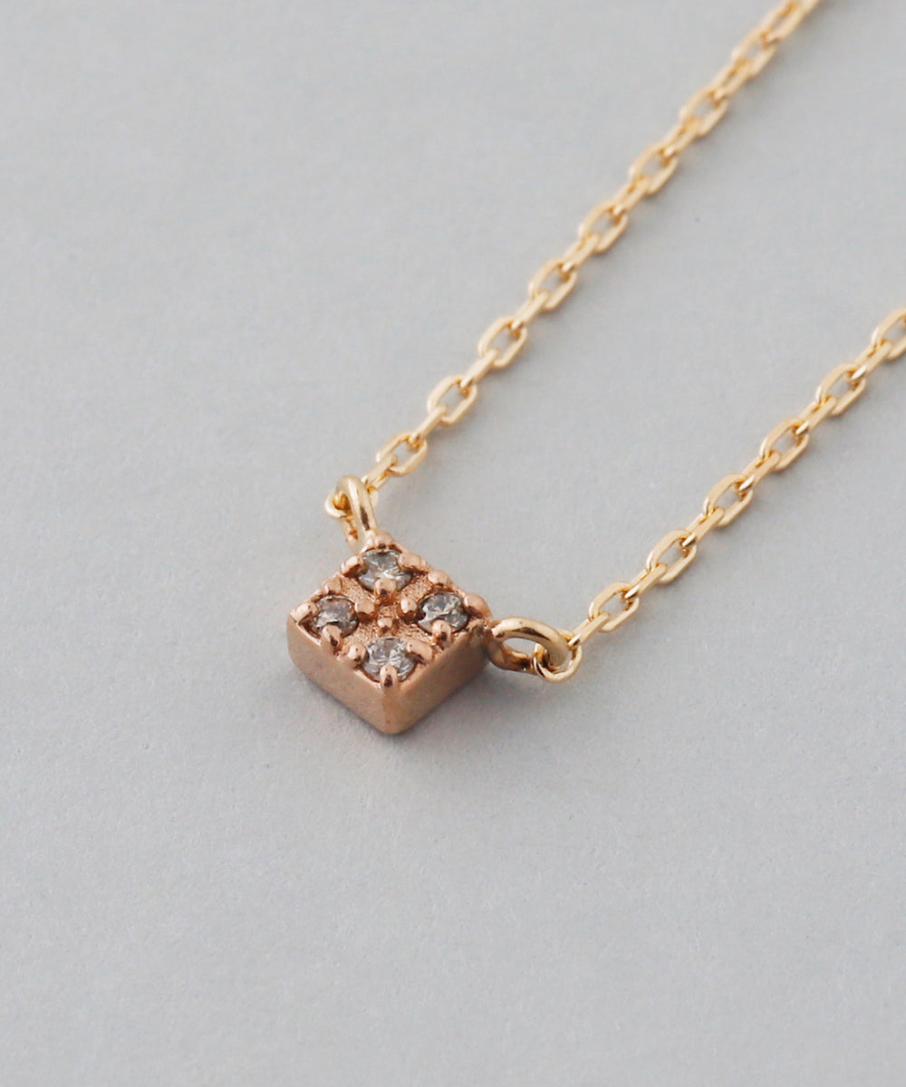 SIENAROSE】スクエアダイヤネックレス｜アネモネ・シエナロゼ