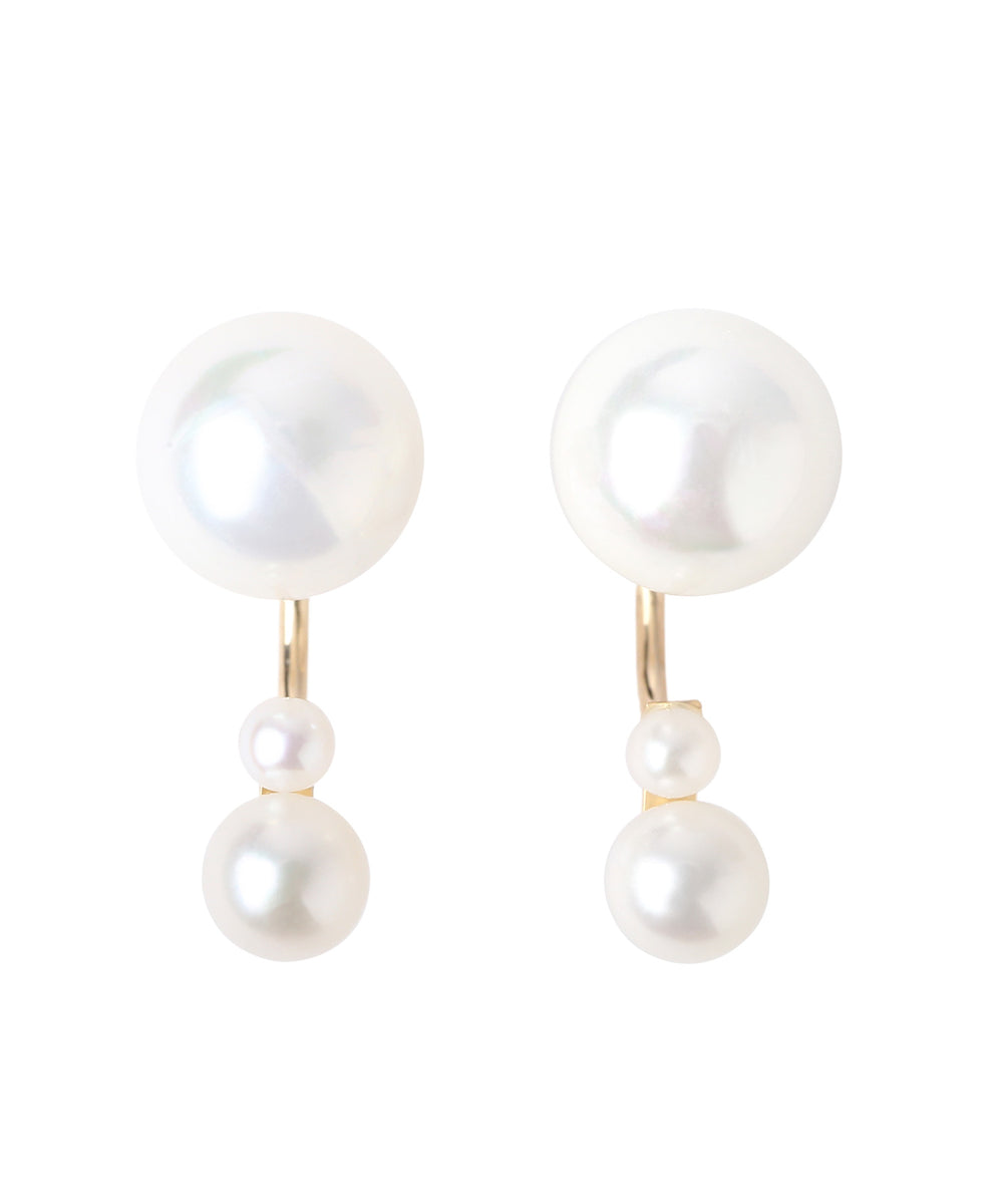 SIENA ROSE】【オンライン限定】Cラインのパールキャッチピアス