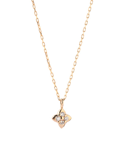 Flower motif diamond necklace
