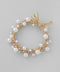 Pearl and bead braided hair tie