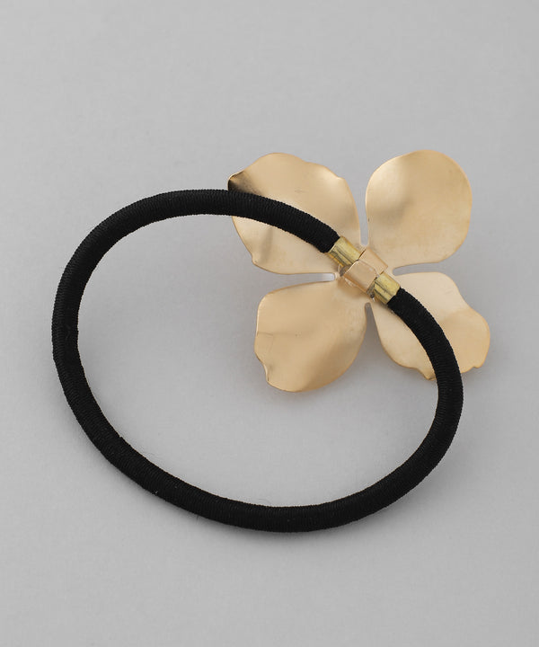 パール×メタルフラワーヘアゴム