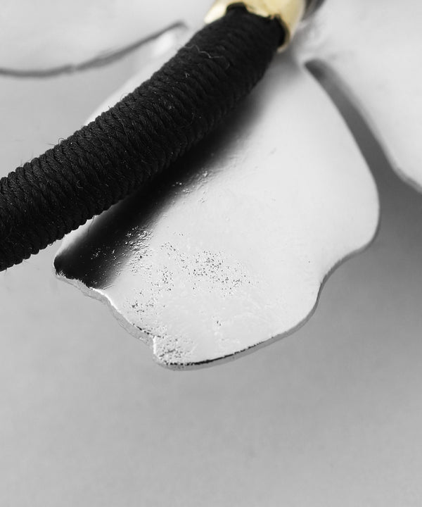 パール×メタルフラワーヘアゴム