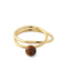 Natural stone double line ring
