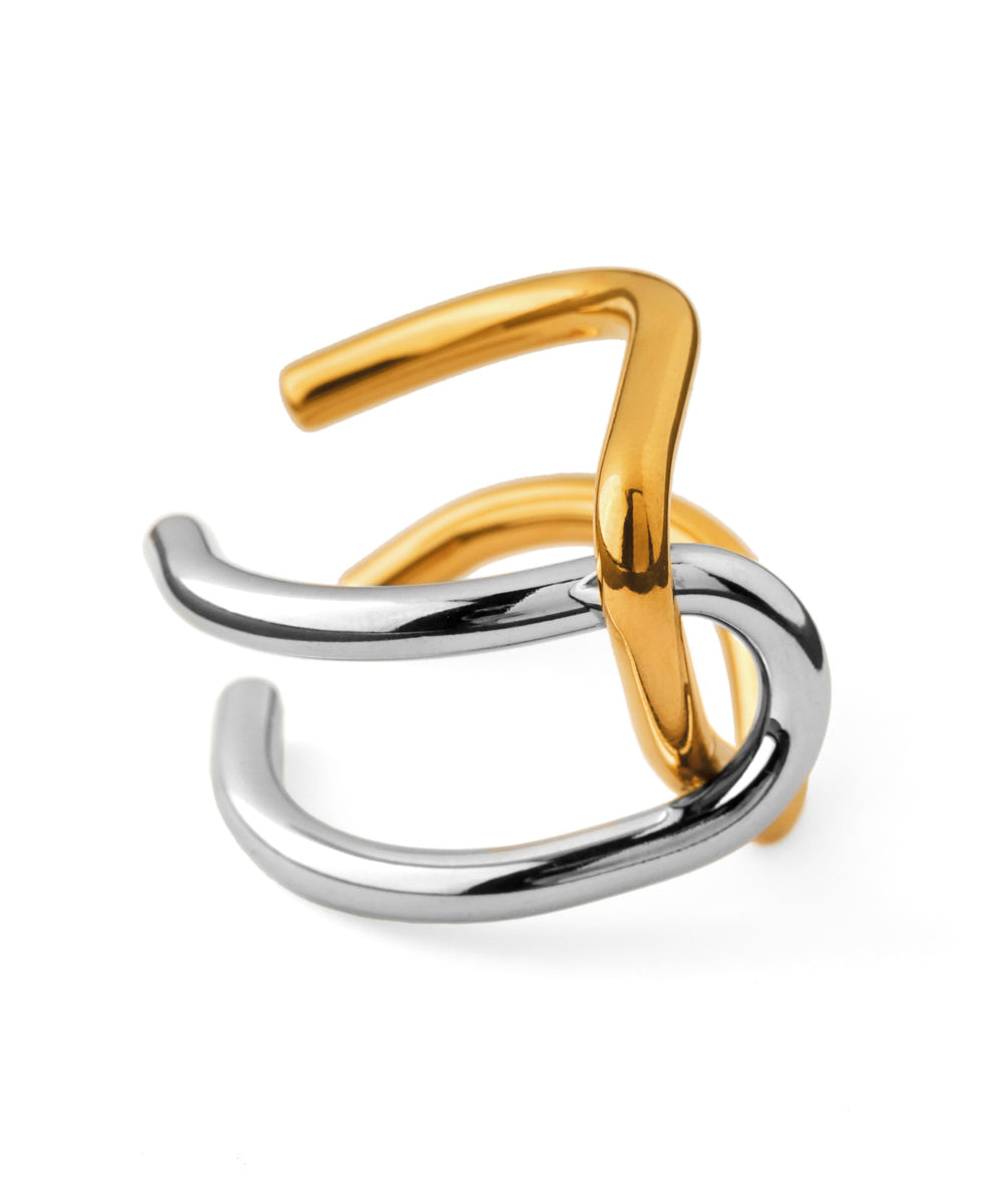 ANEMONE】【ステンレス】コンビカラークロスリング｜アネモネ