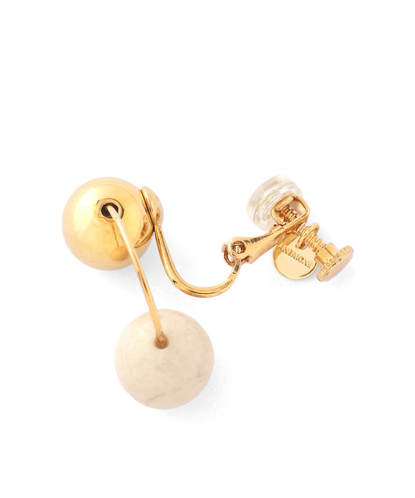 天然石カーブラインイヤリング