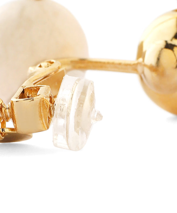 天然石カーブラインイヤリング