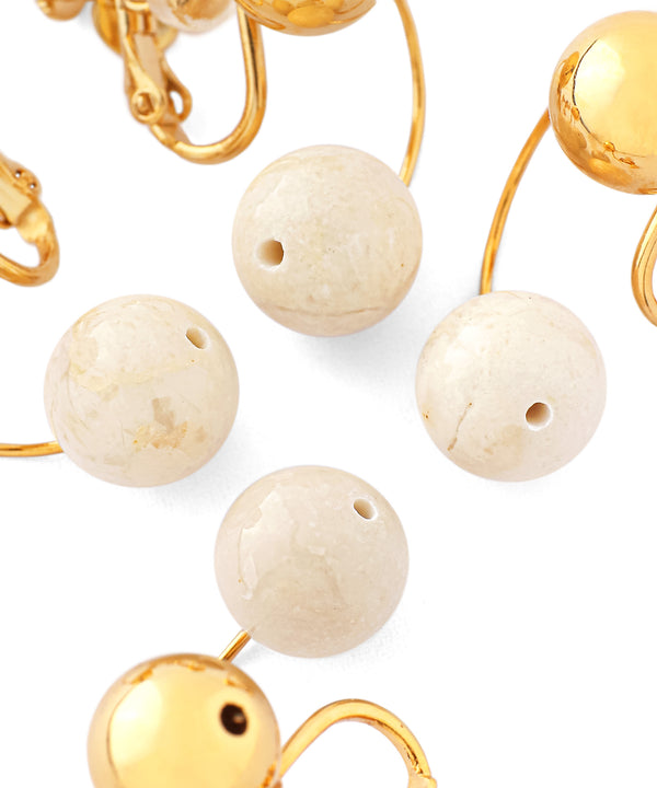 天然石カーブラインイヤリング