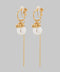 Pearl and ball chain earrings