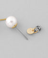 Pearl x Metal Sphere Long Earrings