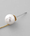 Pearl x Metal Sphere Long Earrings