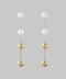 Pearl x Metal Sphere Long Earrings