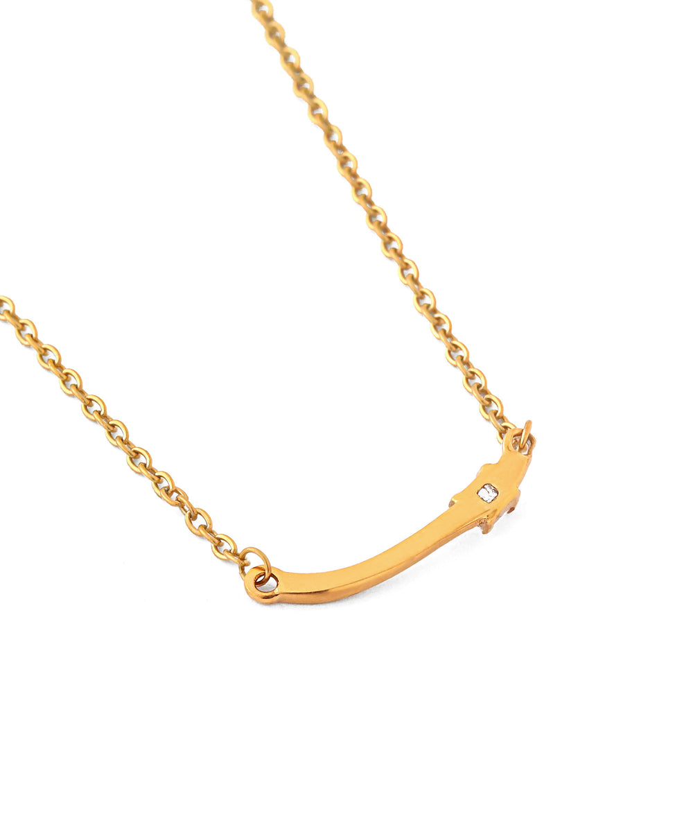 ANEMONE】【ステンレス】ビジュー×カーブラインネックレス｜アネモネ