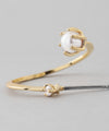 パール×ビジューフープピアス