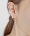 パール×ビジューフープピアス