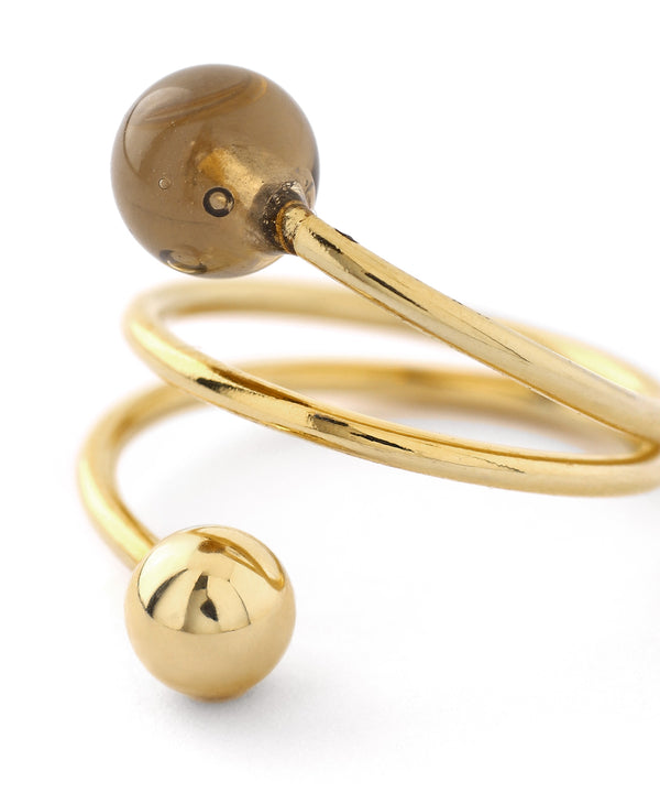 ガラススフィアスパイラルリング