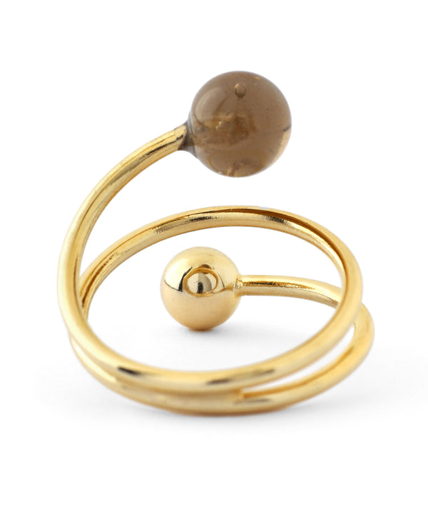 ガラススフィアスパイラルリング