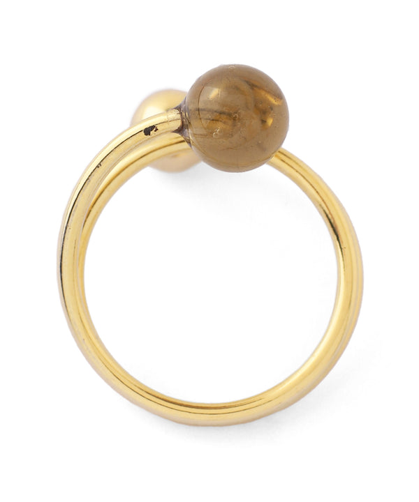 ガラススフィアスパイラルリング